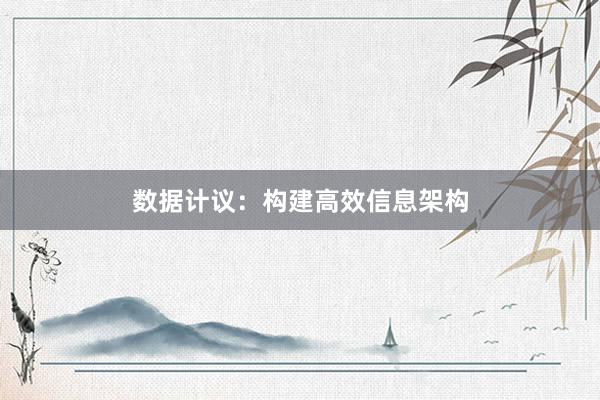 数据计议：构建高效信息架构